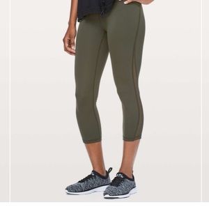 Lululemon Train Times Crop Leggings - olive green